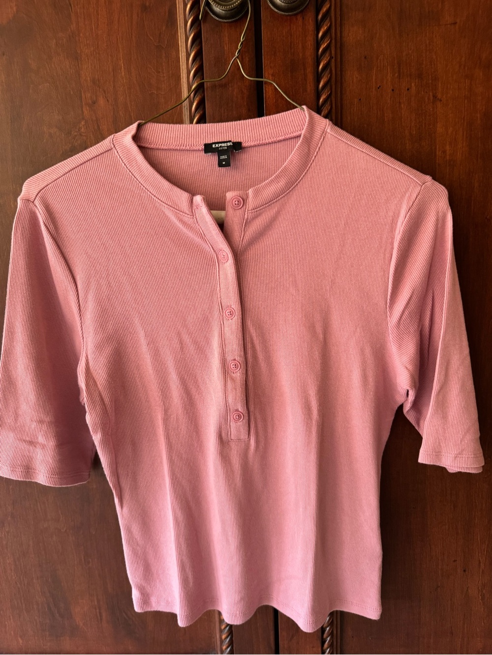 Express Pink, White & Black Henley Crop Tops w/ Short Sleeves & Crop Sweatshirt
